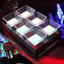 Stainless Steel LED Bar Nightfield KTV Luminous Luxury Fruit Pan Four-G Snack Dish Six-G Fruit Dish Dried Fruit Dish