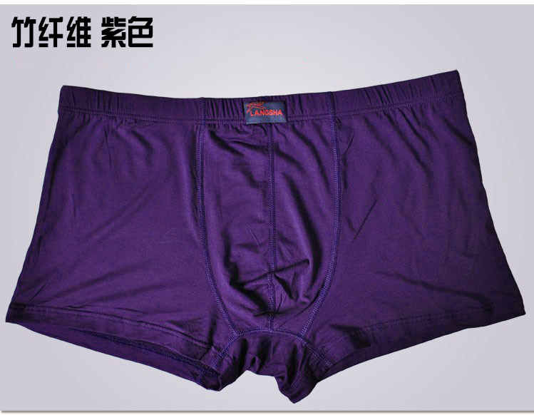 Langsha nam cotton boxer chất béo lớn 佬 đồ lót sợi tre lỏng cộng với phân bón để tăng chất béo người thêm quần short lớn