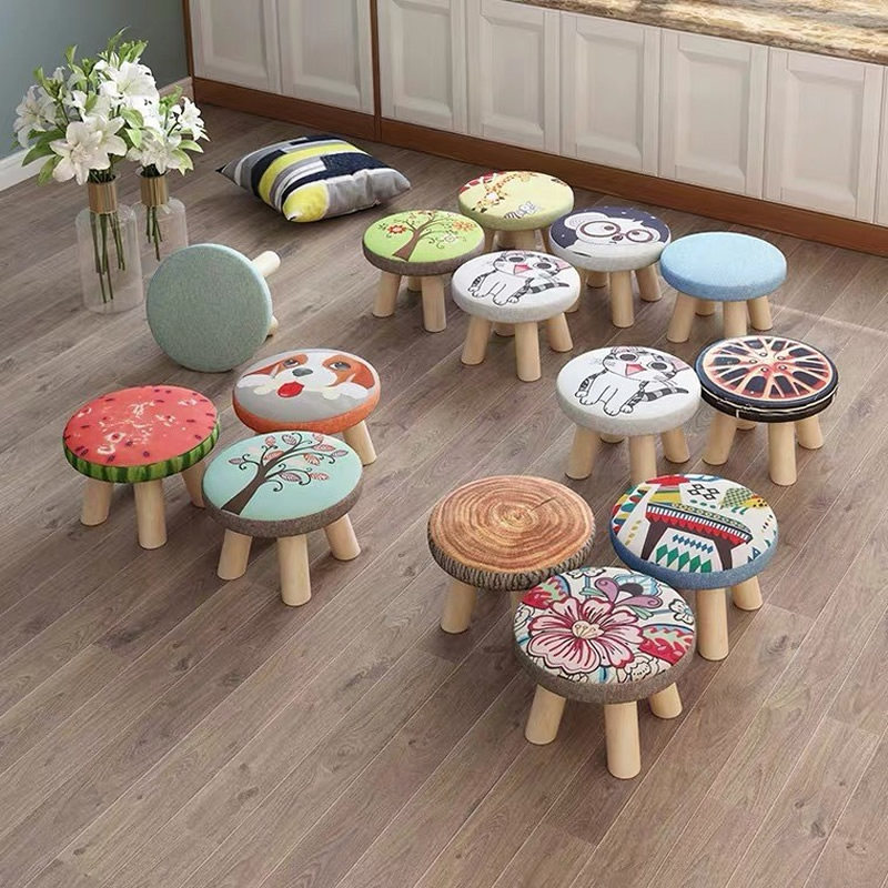 Children's mushroom stool changing shoe stool cartoon round shoe trial stool small stool gift stool small chair sofa tea table low stool