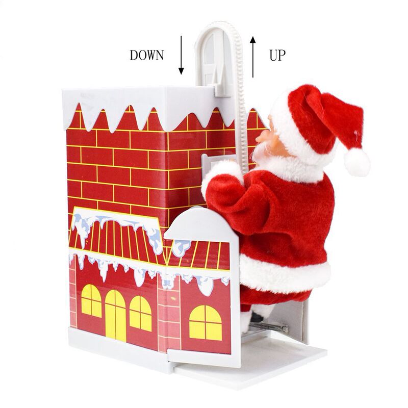 Santa Claus Climbing the Chimney, Santa Claus Climbing the Ladder, Santa Claus Climbing the Rope, Reindeer Pulling a Sleigh, Doll, Christmas Decorations