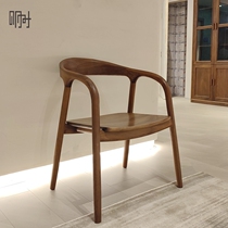 Tomorrow wood made black walnut log hand for full-tenon socket packing environmentally friendly paint-free and simple casual chair