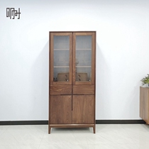 Tomorrow wood made Beijing custom minimal white wax cherry hard maple black walnut full pure log bookcase tenon socket package