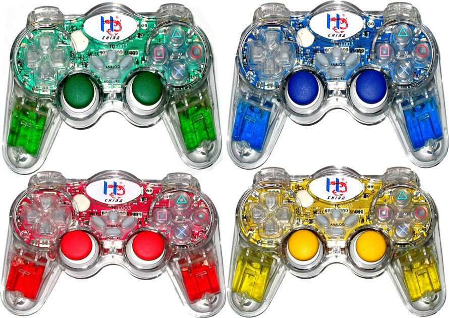 PS2 wireless controller 2 4G with colored oil LED light marquee PS1 wireless controller with receiver