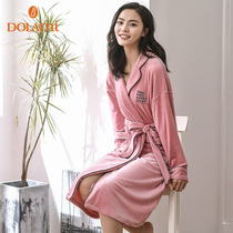 Island velvet pajamas Womens autumn and Winter plush pullover thin velvet Flannel thin home clothes two-piece suit coral velvet
