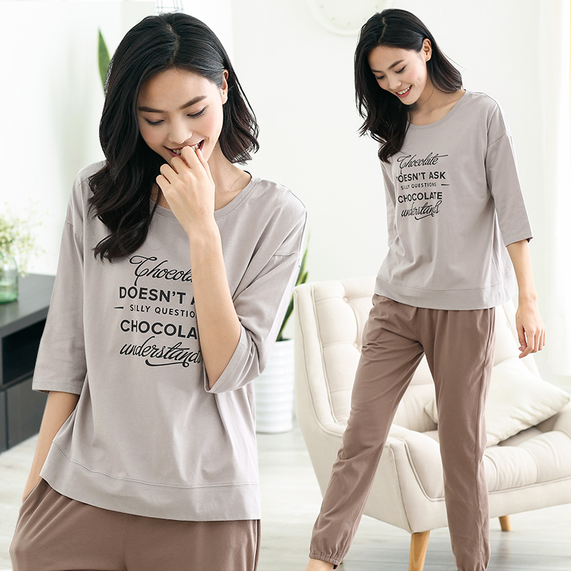 Pyjama pour femme en Coton à manches - Ref 2988640 Image 1