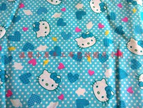 Cartoon Kitty cat pattern cotton baby kindergarten bedding plain fabric custom sheet quilt cover pillowcase