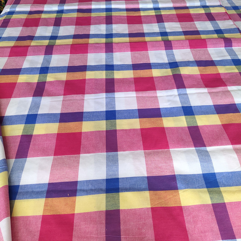 Full cotton old woven fabric linen grid pure cotton cloth set for single bed single double big sleeping single closets