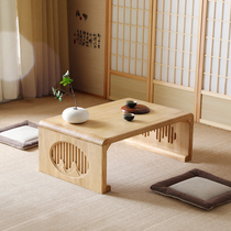 Solid wood kang table day style tatami tea table modern floating window table folk sleeping small table zen tea table terrace short table pit table