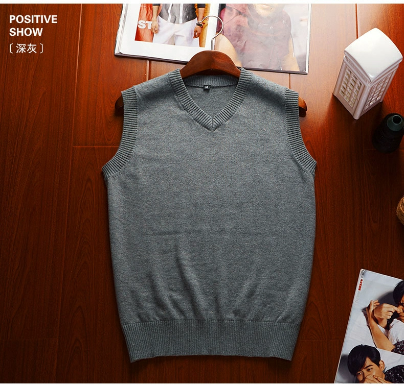 Mùa xuân và mùa hè áo len mỏng vest vest nam V-Cổ áo len không tay vest sinh viên vest cotton đáy áo áo vest len nam