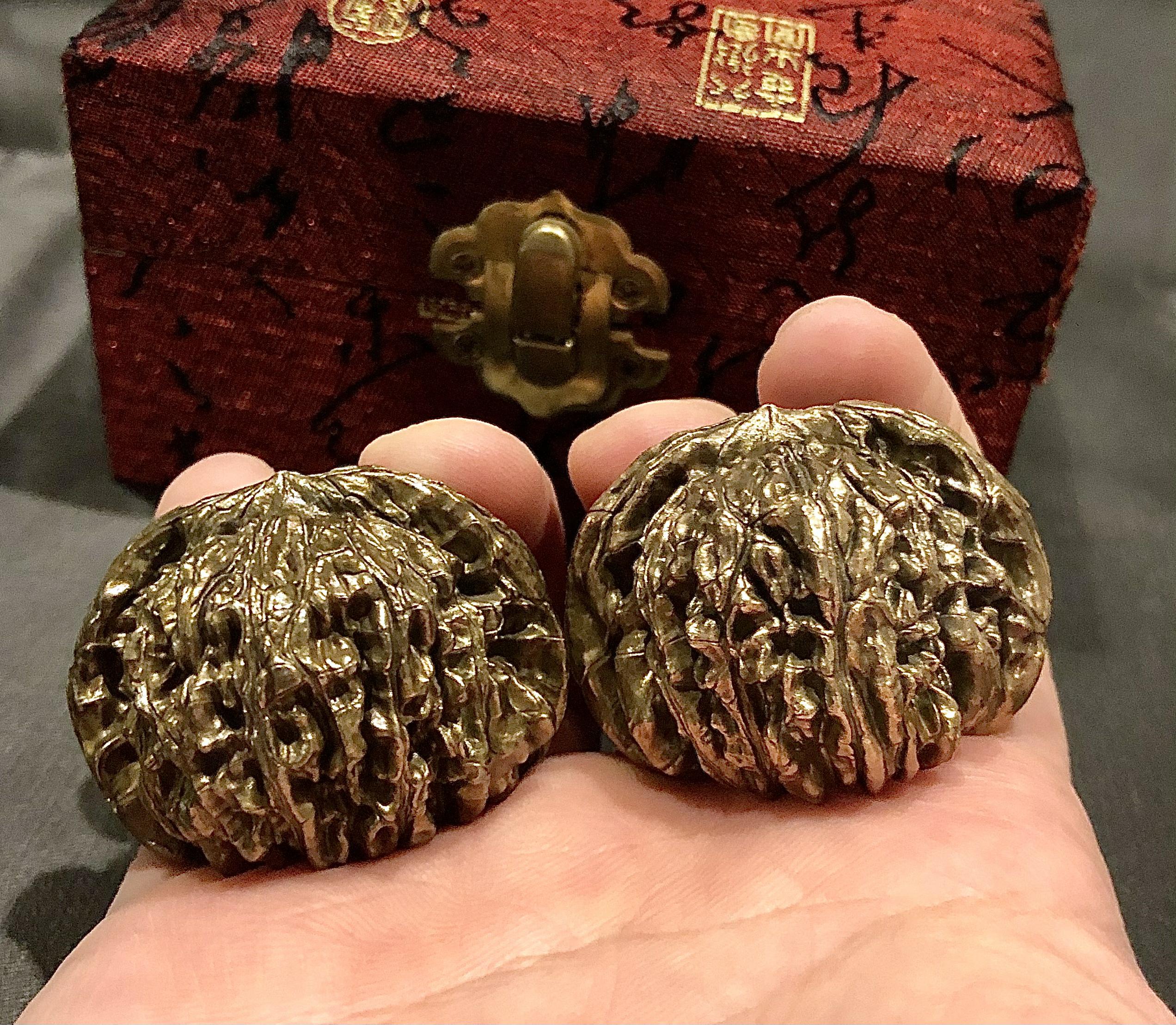 IKKI: Wenwan Series•Walnut-Pinggu Four Buildings•Blue (Purple) Copper Solid Fine Casting