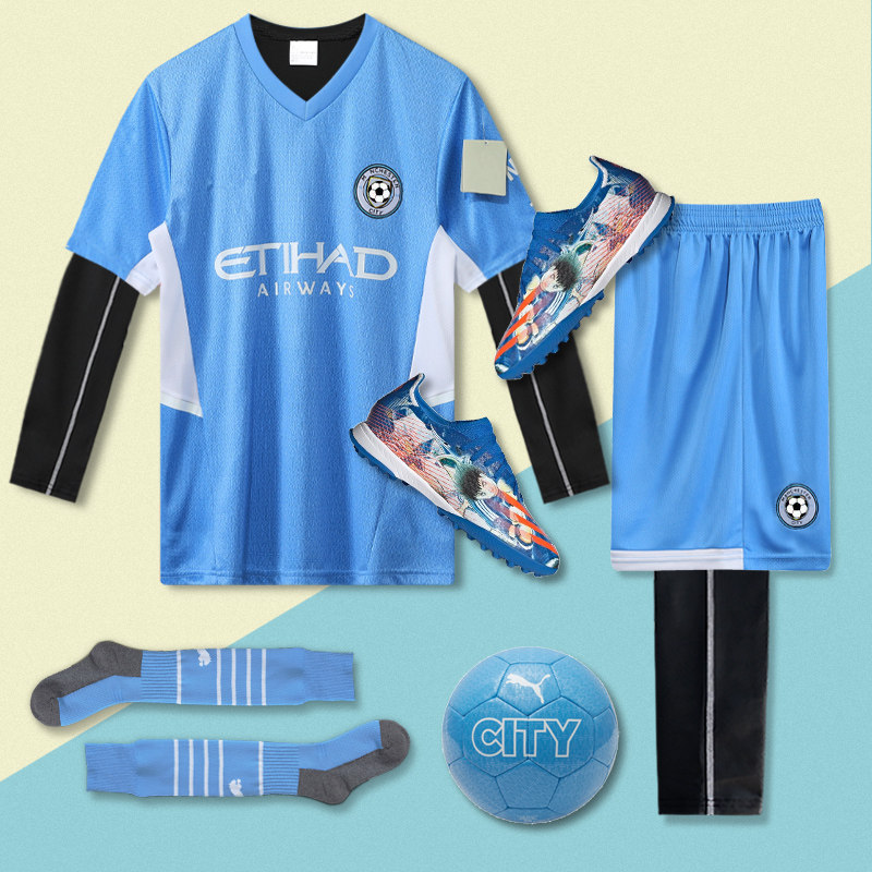 2021 New Season Manchester City home Debrunenfordon football jersey customized children's football suit customization