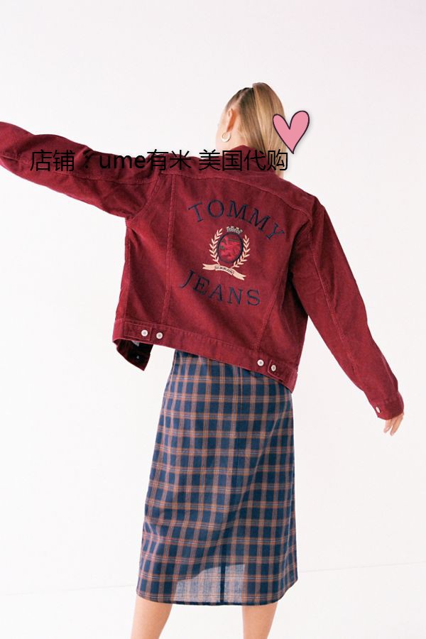 tommy jeans corduroy crest trucker jacket