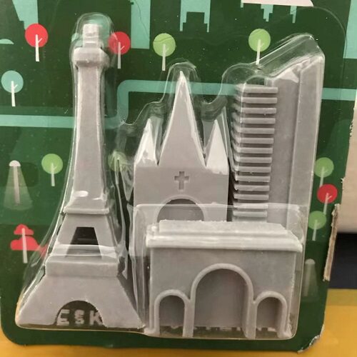 3D stereo rubber erase French building rubber rubber rubber rubber