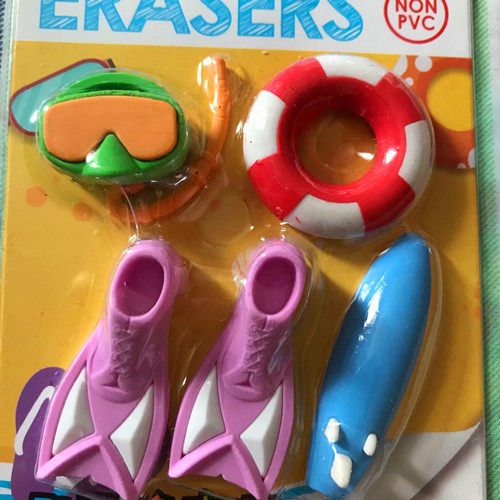Simulation of dive glasses swimming circle web boat stereo simulation rubber eraser toy collection