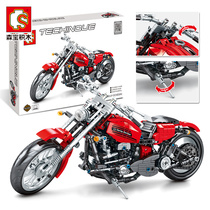 Senbao creative variety series ha Ray motorcycle boys build blocks toys children racing car model
