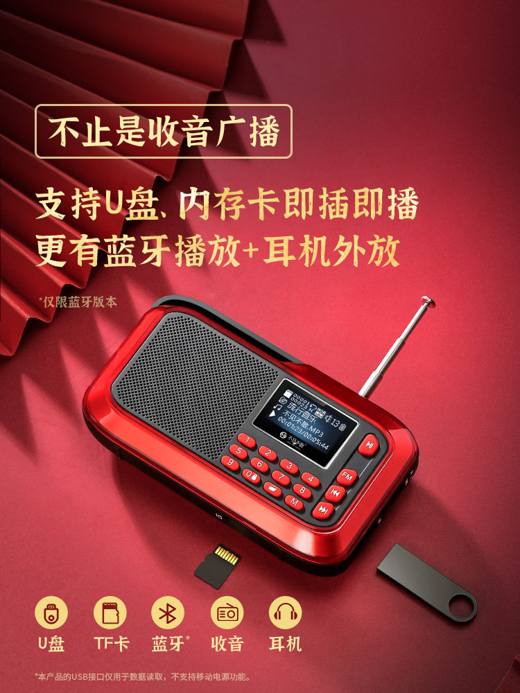 Never Miss a Thing Radio: Music Player for Seniors, Portable Radio, Card-Insertable Bluetooth Mini Speaker