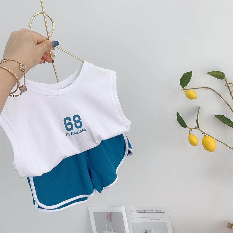 Baby Set 2022 Summer New Korean Kids Sleeveless Tank Top Boys' Shorts Two Piece Set Thin Tide