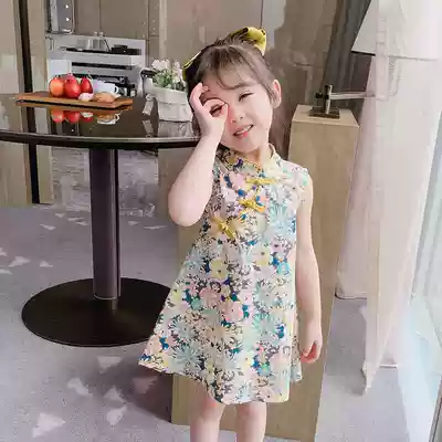 Children's clothing 2021 summer new girls ' dress princess pleated skirt Princess children's female baby summer Western style tide