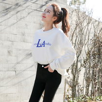  Loose and thin plus size Korean version 2021 new spring and autumn and winter hooded sweater womens top long-sleeved embroidered jacket tide