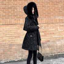  Clearance sale Parker down jacket womens 2021 winter mid-length Korean version of the waist is thin white duck down jacket trend