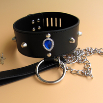 Sex toys Neck cover Dog chain belt Dog ring Lock collar Binding Training Male and female dog slave torture instrument