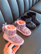 Foreign Trade Balacchen Mother Barra Girl Snowy Boots Winter Princess Cotton Shoes Big Boy Girl Gvet Warm Short Boots