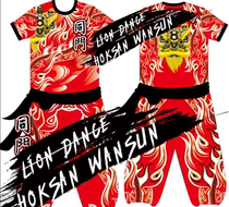 Heshan Wanshun Dragon and Lion Lion Dance Team Uniforms Customized Lion Dance T-shirts Customized Printing Short-sleeved Shirts Tops Bloomers