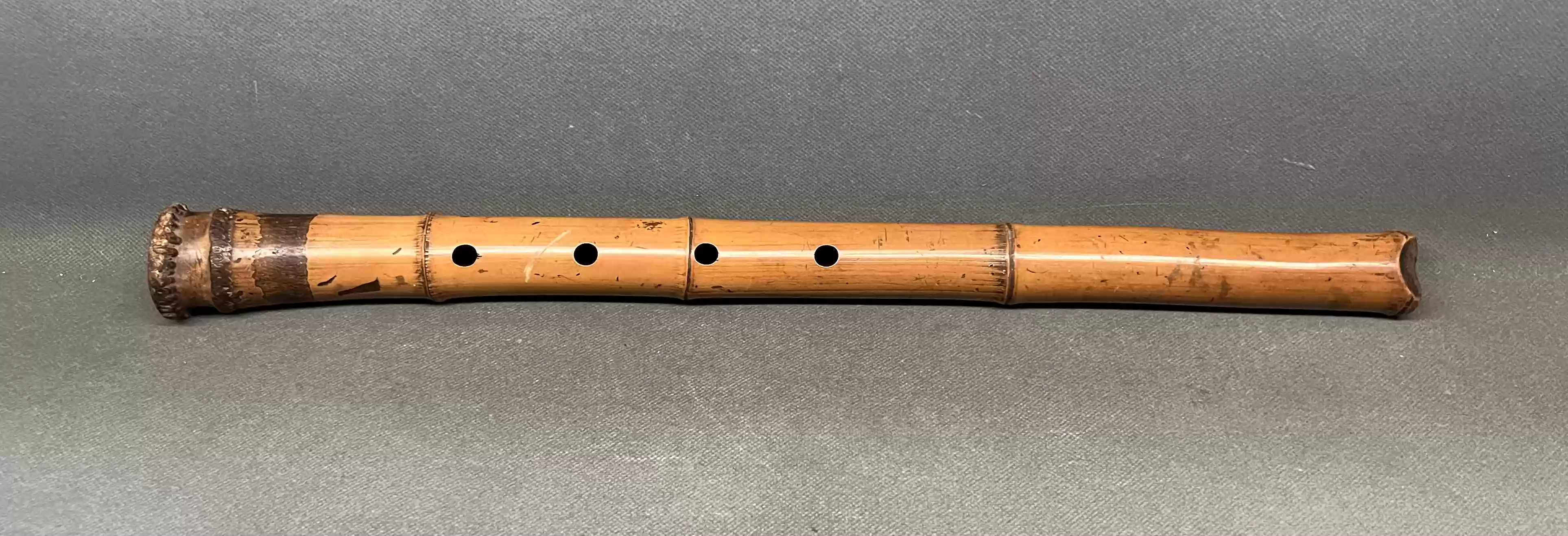 【美品】尺八 琴古流 一尺六寸管（田嶋撰・竹勇 銘）銀縁唄口 近全新尺八琴古流一尺六寸管（田嶋撰・竹勇銘）
