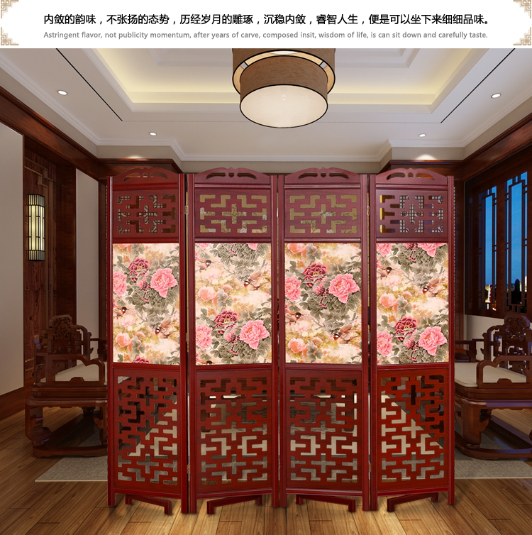 Màn hình vách ngăn gỗ rắn hiên màn hình gấp văn phòng di động phòng khách phòng ăn khách sạn phòng ngủ Trung Quốc rào chắn hai mặt - Màn hình / Cửa sổ vách trang trí phòng thờ