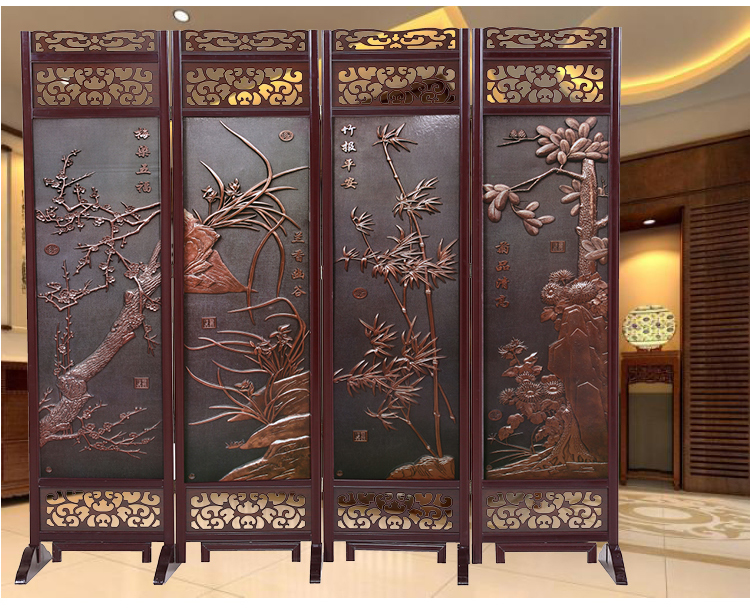 Màn hình gỗ hiện đại nhà hàng khách sạn màn hình di động phân vùng màn hình gấp văn phòng có thể gập màn hình cổ Trung Quốc - Màn hình / Cửa sổ khung bảo vệ cửa sổ bằng gỗ