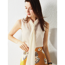 U N Q minimalist high order pendant with texture heavy weights Genuine Silk Elastic Double Joe Sleeveless Blouse Blouse