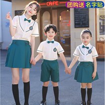 小学生夏季时尚班校服幼儿园园服毕业照套装老师学院风英伦演出天