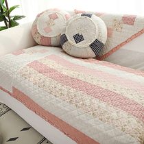 Pink blue floral simple nostalgic Patchwork cotton non-slip sofa cushion National style patchwork sofa cover pillow pillow