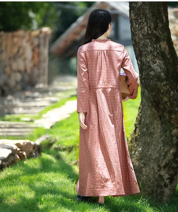 [Yuanfeng] Jixiang Yuer mùa xuân mới bông nguyên bản retro xù lông trùm đầu áo dài văn chương đầm công sở cao cấp
