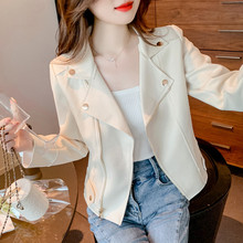 Short and petite coat for women in Spring and Autumn 2024, new slim fit windbreaker for women with design sense, temperament, and fashion top