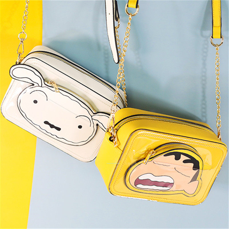 Official genuine wax pen small new cartoon Cartoon Around PU inclined satchel bag single shoulder bag small white bag gift