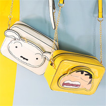 Official genuine wax pen small new cartoon Cartoon Around PU inclined satchel bag single shoulder bag small white bag gift