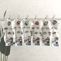 (3 double) cute cartoon crayon small new cotton socks short socks Korea original single