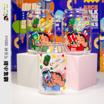Cute Cartoon Crayons Small New Coke Glass Cups Glass Drinks Cups Creative Milk Cups Students Gift Printing