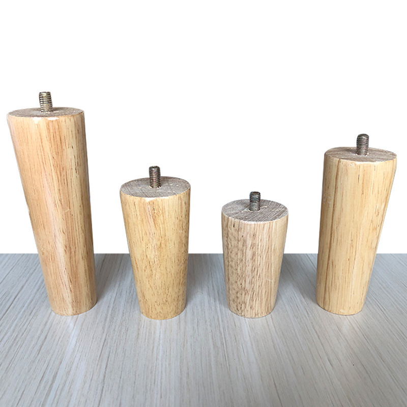 Rubber wood solid wood sofa feet eucalyptus cone sofa feet bed feet coffee table legs TV cabinet round wood feet customization