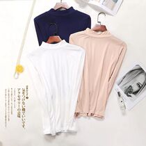 Autumn and winter fashion semi-high collar slim Korean version Modal base shirt top womens long-sleeved womens T-shirt tide