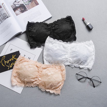 Lace Sexy Smear anti-walking light Wrap Wrap Breast bra with chest cushion No shoulder strap Underwear Vest Short woman Summer