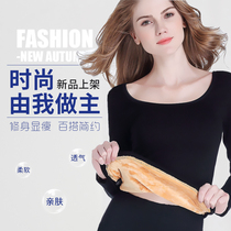 2020 autumn and winter warm top womens velvet thickened close-fitting body shaping base warm top warm base underwear