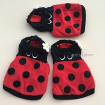 Little milk dog cross-dressing dog clothes ladybug cross-dressing tea cup dog small body pet clothes towel cloth dog shirt