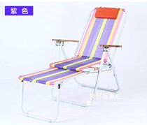 New nylon cloth beach chair folding recliner solid wood armrest Canvas balcony leisure chair outdoor portable chair siesta