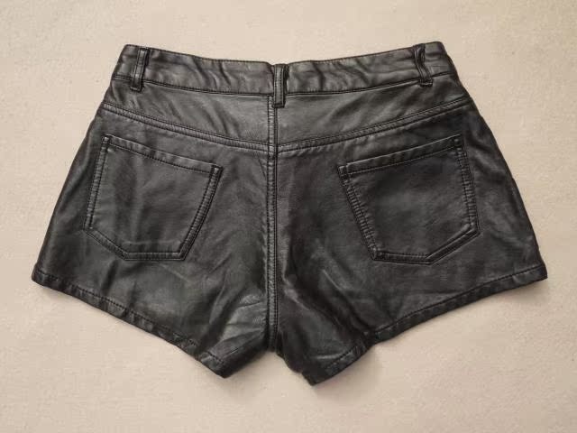 Quần short nữ mùa thu và mùa đông Phiên bản Hàn Quốc của quần lửng eo mỏng Quần da PU rộng chân hoang dã quần sooc kaki nữ