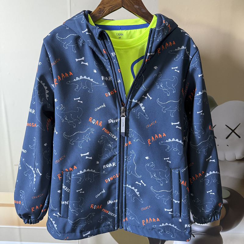 Children's Thin Fleece Soft Shell Jacket, New Spring, Autumn and Winter Style, Boys' Windproof and Waterproof Jacket, Outdoor Clothing
