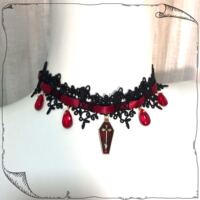 Rose Cemetery original design handmade necklace choker Gothic Lolita Halloween Gothic clavicle chain