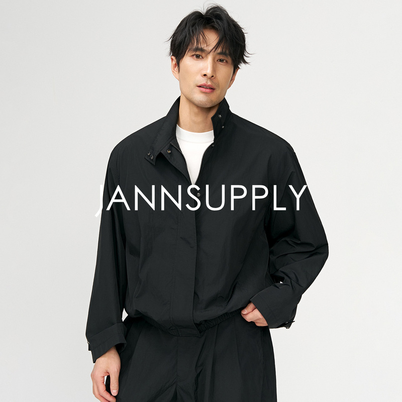 Jannsupply Italian Limonta Micro-Wrinkle Texture Water-Repellent Fabric Spring Harrington Jacket