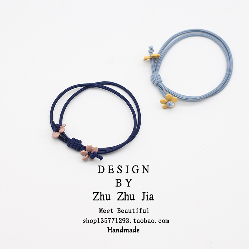 Đầu dây hàn nhỏ tươi đơn giản cá tính đuôi ngựa tóc vòng dây bao da cao su ban nhạc dễ thương hoa phụ kiện tóc kẹp tóc hàn quốc